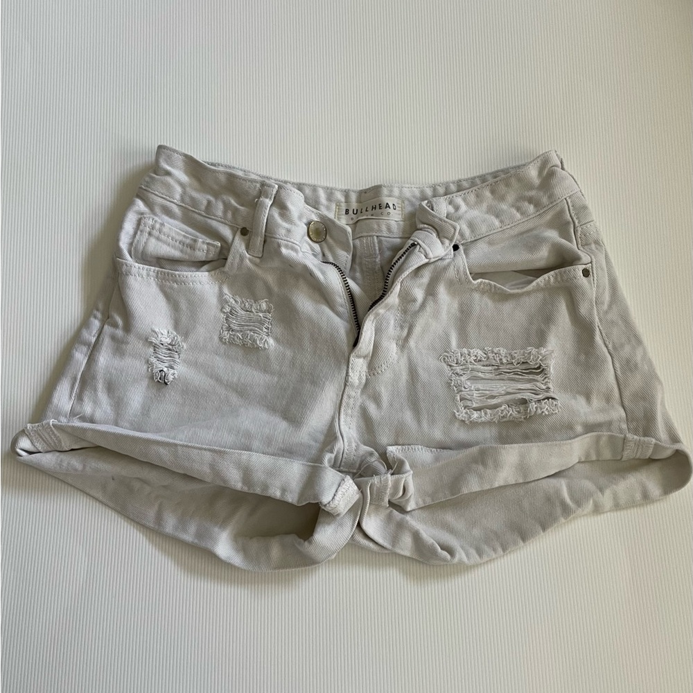 Bullhead Denim Co. white denim shorts
